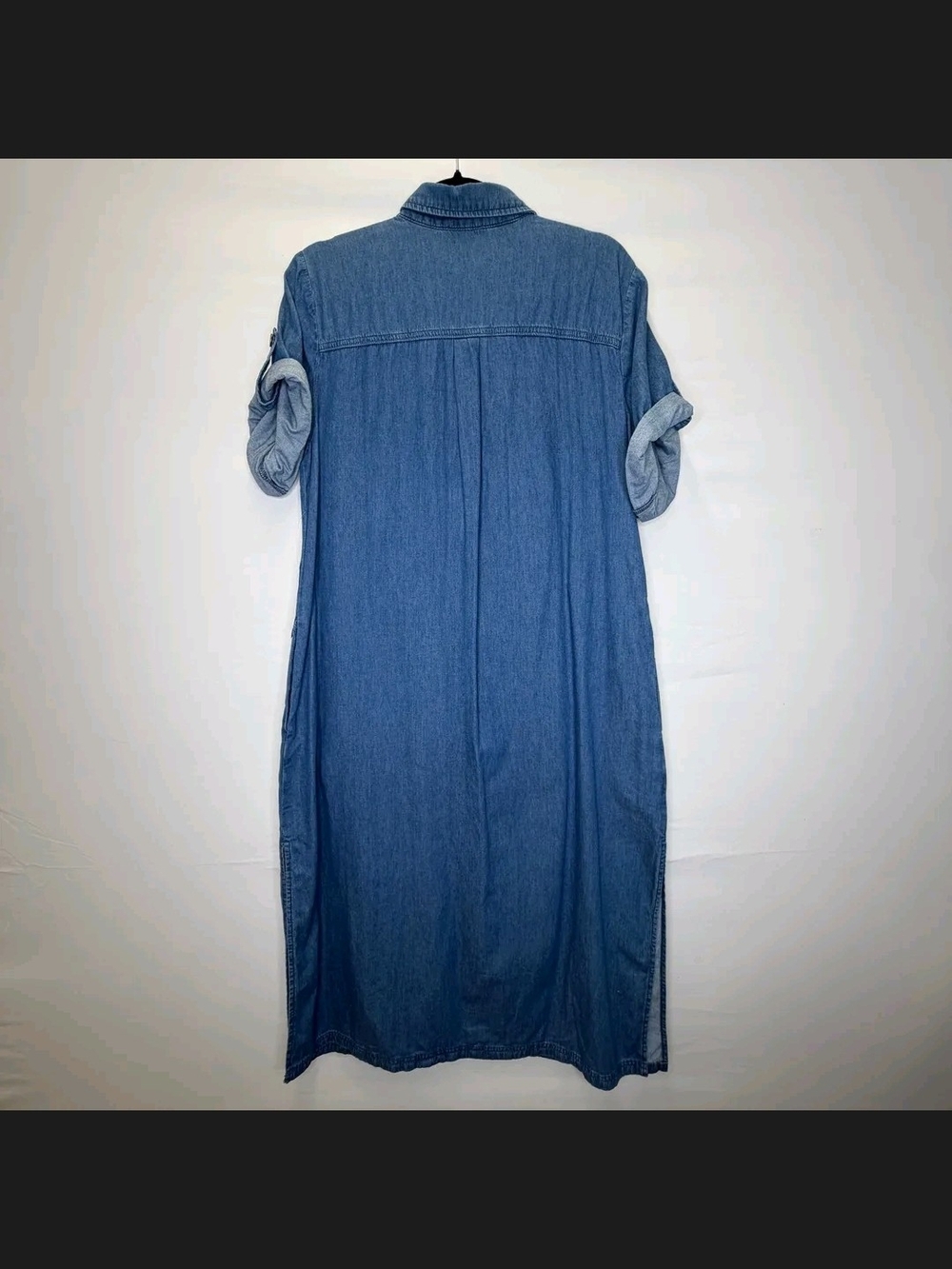 Denim Longline Dress/Duster — Blue Women Jeans Styling - Picture 3 of 3